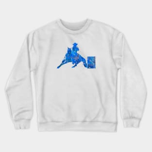 Barrel racing rider blue art Crewneck Sweatshirt